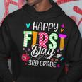 Kids Happy First Day Of 3Rd Grade Welcome Back To School Hoodie Funny Gifts
