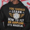 Learn How To Fly An Airplane Pilot Aviation Graphic Hoodie Unique Gifts