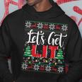 Let's Get Lit Christmas Lights Ugly Sweater Xmas Drinking Hoodie Unique Gifts