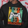 Level 10 Unlocked Birthday For Boys 10 Years Old Gamer Bday Hoodie Funny Gifts
