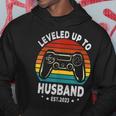 Leveled Up To Husband Est 2023 Newly Married Bachelor Party Hoodie Unique Gifts