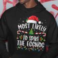 Most Likely To Spike The Eggnog Family Matching Christmas Hoodie Funny Gifts