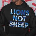Lions Not Sheep Blue Camo Camouflage Hoodie Unique Gifts