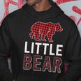 Little Bear Kid Red Buffalo Plaid Matching Family Christmas Hoodie Funny Gifts