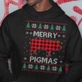 Merry Pigmas Christmas Pig Red Plaid Ugly Sweater Xmas Hoodie Unique Gifts