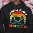 Middle School Level Unlocked Gamer First Day Of School Boys Hoodie Unique Gifts