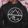 Mountains Waves Nature Outdoor Surf Hiking Hiker Surfer Hoodie Unique Gifts