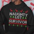 Naughty List Survivor Ugly Christmas Sweater Hoodie Unique Gifts