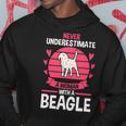 Never Underestimate A Woman With A Beagle Hoodie Funny Gifts