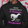 Never Underestimate A Woman With A Greyhound Dog Lover Hoodie Unique Gifts