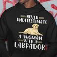 Never Underestimate A Woman With A Labrador Hoodie Funny Gifts