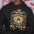 Never Underestimate Alyssa Personalized Name Hoodie Funny Gifts