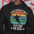 Never Underestimate An Old Man On Skis Funny Skier Gift Gift For Mens Hoodie Unique Gifts