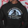 Never Underestimate Difference Of Ebike Electric Bicycle Hoodie Funny Gifts
