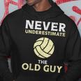 Never Underestimate Old Guy Volleyball Coach Dad Grandpa Men Gift For Mens Hoodie Unique Gifts