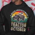 Never Underestimate Old Man With Tractor Born In October Gift For Mens Hoodie Funny Gifts