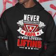 Never Underestimate Papa Gym Workout Fitness Weightlifting Hoodie Funny Gifts