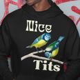 Nice-Tits Funny Blue Tit Bird Watching Lover Gift Birder Bird Watching Funny Gifts Hoodie Unique Gifts