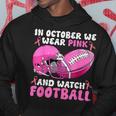 In October We Wear Pink Football Breast Cancer Awareness Hoodie Unique Gifts