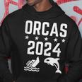 Orcas 2024 Funny Politics Orca Sinking Boat Election Hoodie Unique Gifts