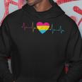 Pansexual Heartbeat - Pan Flag Ekg Pulse Line Lgbt Pride Hoodie Unique Gifts