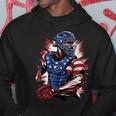 Patriotic Baseball Catcher Vintage American Flag 4Th Of July Hoodie Unique Gifts