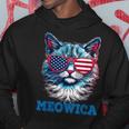 Patriotic Cat Sunglasses American Flag 4Th Of July Meowica Hoodie Unique Gifts