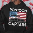 Patriotic Pontoon Captain Us American Flag Funny Boat Owner Hoodie Funny Gifts
