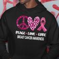 Peace Love Cure Pink Ribbon Breast Cancer Awareness Hoodie Funny Gifts