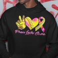 Peace Love Cure Pink Ribbon Softball Breast Cancer Awareness Hoodie Unique Gifts