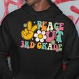 Peace Out 3Rd Grade Graduation Last Day Of School Groovy Hoodie Unique Gifts