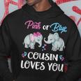 Pink Or Blue Cousin Loves You Elephants Gender Reveal Family Hoodie Personalized Gifts
