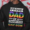 Proud Dad Of A Smartass Gay Son Funny Lgbt Pride Month Men Hoodie Unique Gifts