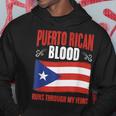 Puerto Rico Flag Boricua Puerto Rican Blood Pride Hoodie Funny Gifts