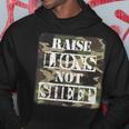Raise Lions Not Sheep American Patriot Camo Patriotic Lion Hoodie Unique Gifts