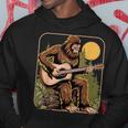 Retro Bigfoot Sasquatch Playing Acoustic Guitar Guitarist Hoodie Personalized Gifts