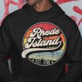 Retro Rhode Island Home State Ri Cool 70S Style Sunset Hoodie Unique Gifts