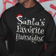 Santas Favorite Hairstylist Xmas Lights Costume For Barber Hoodie Unique Gifts