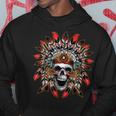 Screaming Skull In Native American Indian Headdress Feathers Native American Hoodie Unique Gifts