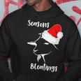 Seasons Bleatings Christmas Goat Santa Hat Hoodie Unique Gifts