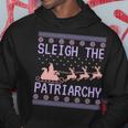 Sleigh The Patriarchy Feminist Ugly Christmas Sweater Meme Hoodie Unique Gifts