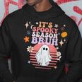 Spooky Season Bruh Retro Halloween Ghost Spooky 70S Groovy 70S Vintage Designs Funny Gifts Hoodie Unique Gifts