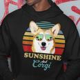 Sunshine And Corgi Dog Vintage Retro Sunset Beach Vibe Hoodie Unique Gifts