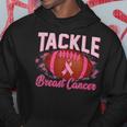 Tackle Football Pink Ribbon Warrior Breast Cancer Awareness Hoodie Unique Gifts