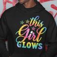 This Girl Glows Design For Kids & Adults Tie Dye 80S Themed Hoodie Unique Gifts