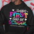 Tie Dye School Social Worker Happy First Day Of School Hoodie Funny Gifts
