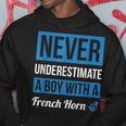 Never Underestimate A Boy With A French Horn Boys Hoodie Funny Gifts