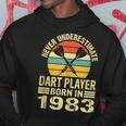 Never Underestimate Dart Player Born In 1983 Dart Darts Hoodie Unique Gifts