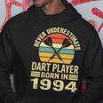 Never Underestimate Dart Player Born In 1994 Dart Darts Hoodie Funny Gifts