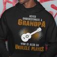 Never Underestimate Grandpa Who Is Also A Ukulele Player Hoodie Unique Gifts